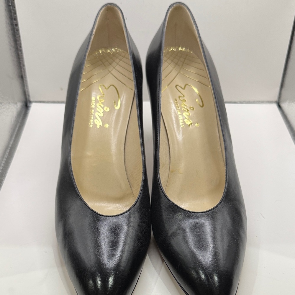 Elegant Black Leather Heels